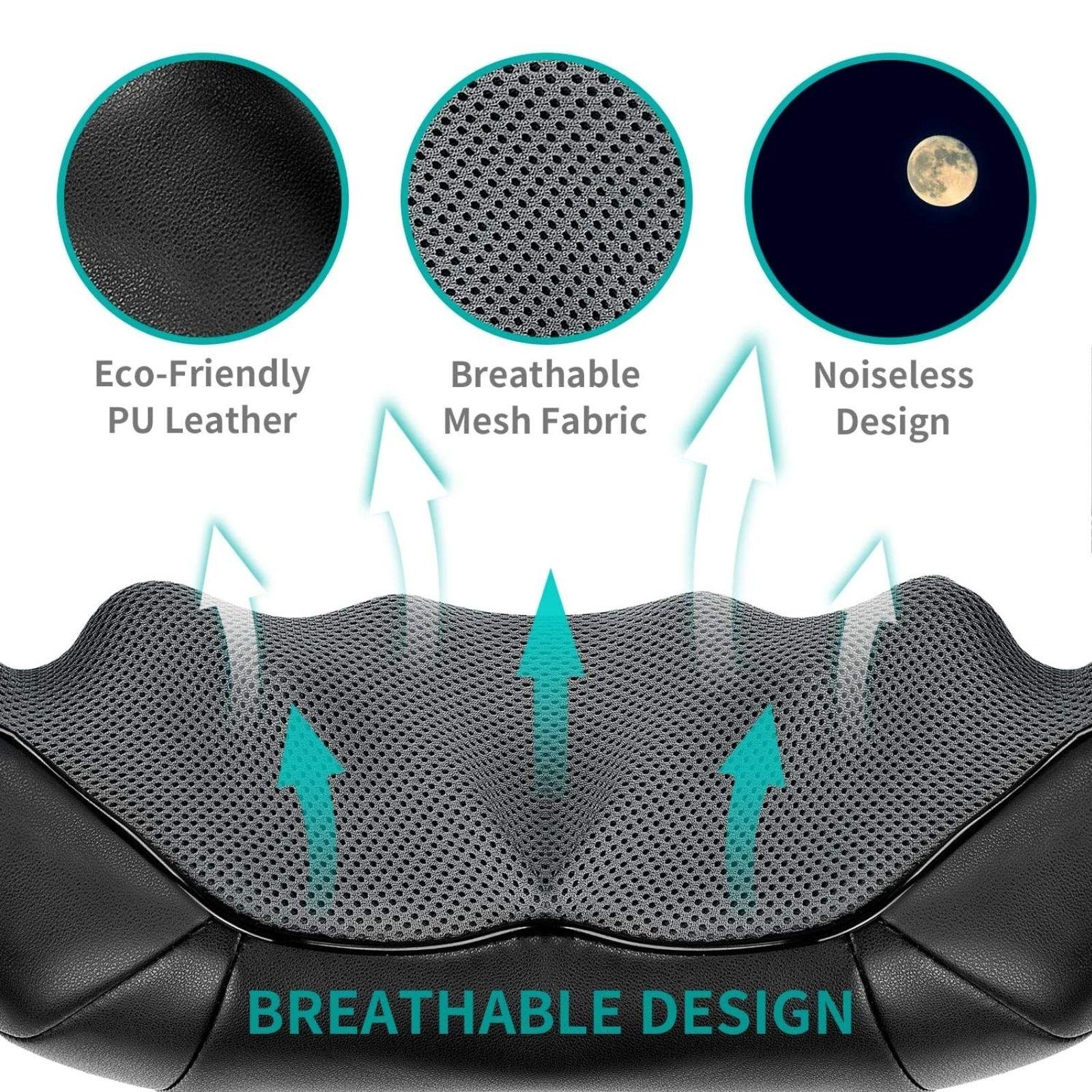 Kneading Cordless Shiatsu Back Neck Shoulder Massager with Heat & Vibration