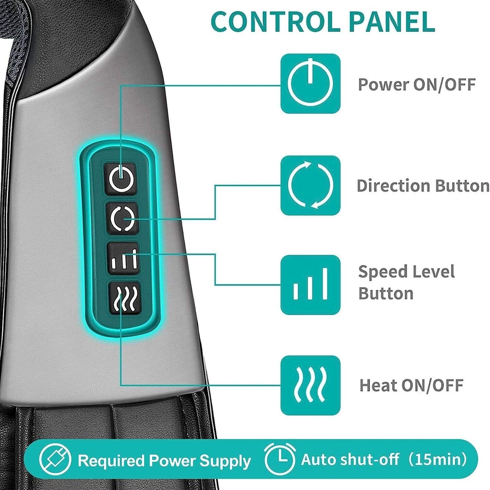 Kneading Cordless Shiatsu Back Neck Shoulder Massager with Heat & Vibration