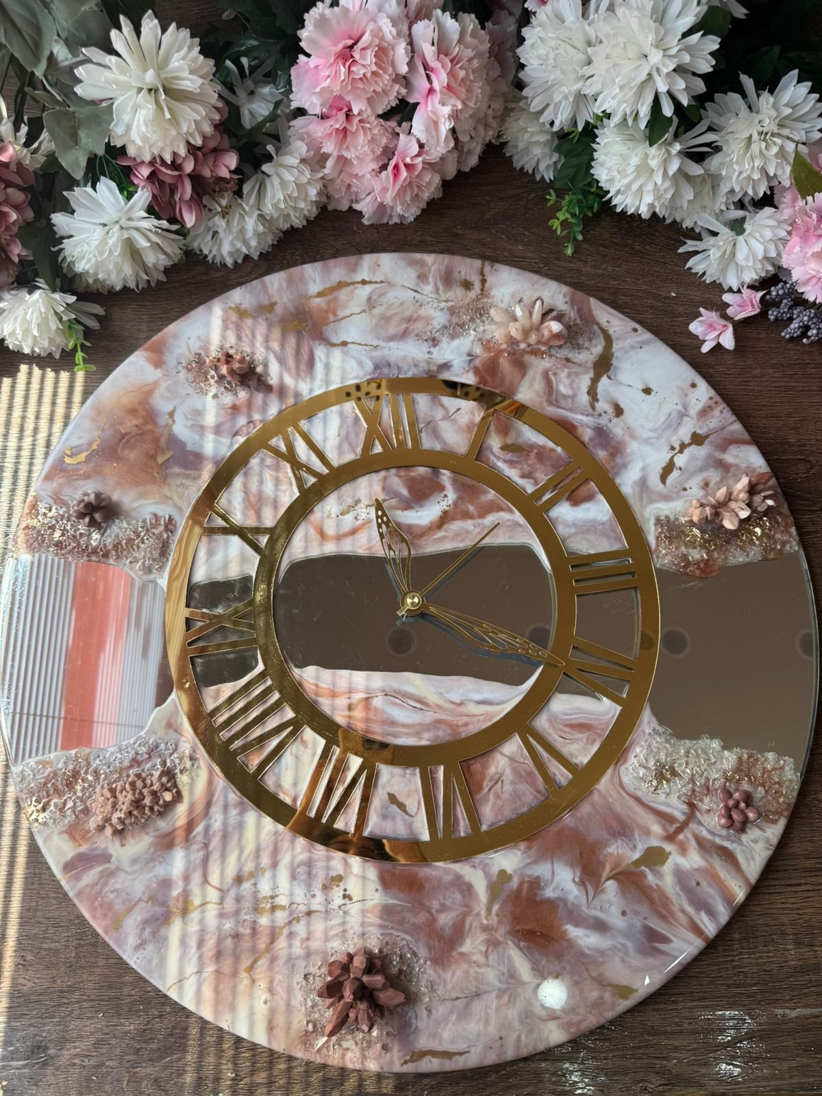 Pink Resin Wall Clock