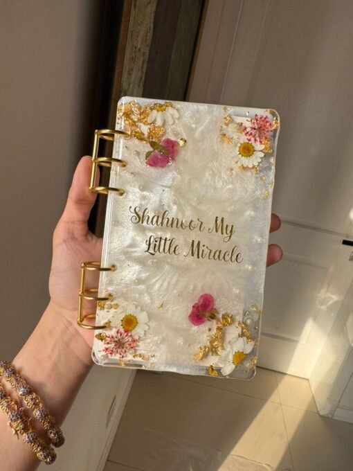 Personalized Resin Notebook – Floral Keepsake Journal