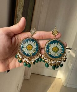 Midnight Sun – Dark Blue Resin Sunflower Earrings