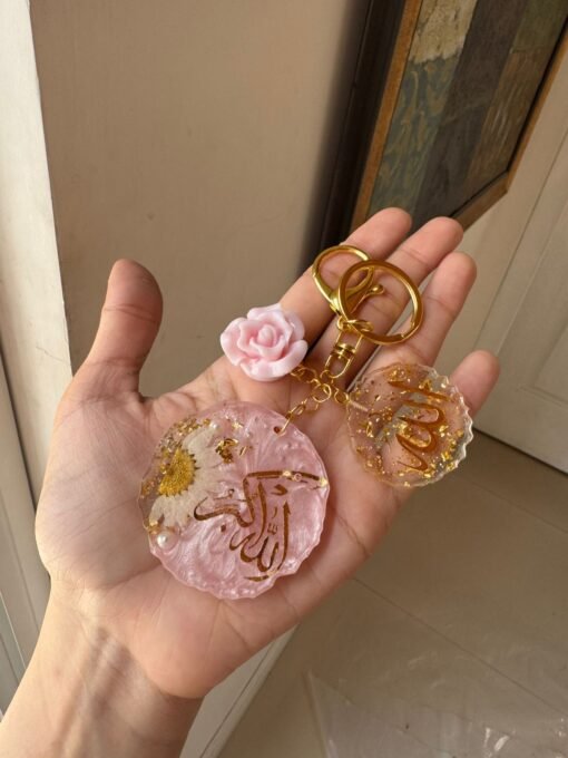 Pink Resin Keychain