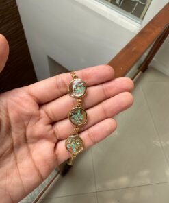 Mint Bloom Resin Bracelet