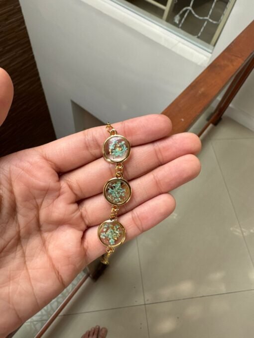 Mint Bloom Resin Bracelet