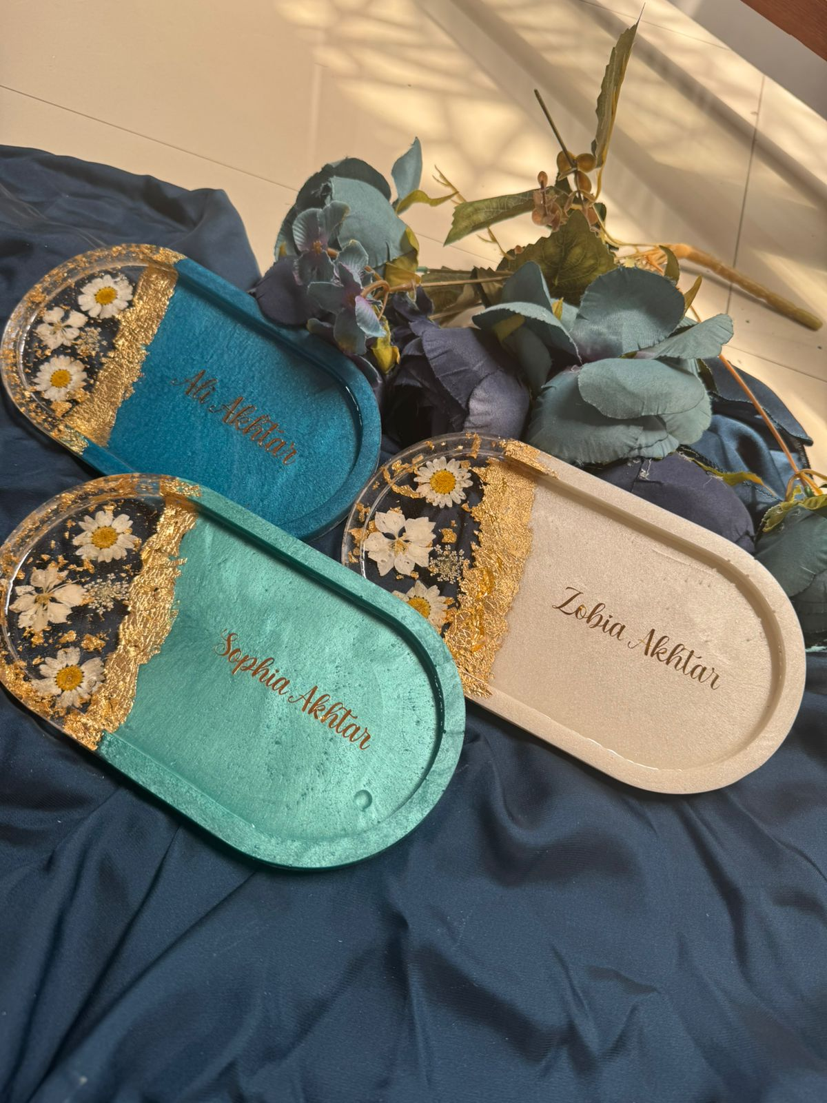 Resin Trinket Tray Set